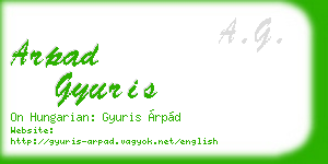 arpad gyuris business card